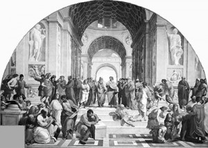 Escuela-de-Atenas-obra-de-Rafael-1509-1510NomFichero-La_scuola_di_Atene.jpg-conversación-de-platón-c-izq-y-aristóteles-c-dcha-filósofos-renacimiento-italiano-pintura-fresco-o